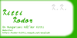 kitti kodor business card